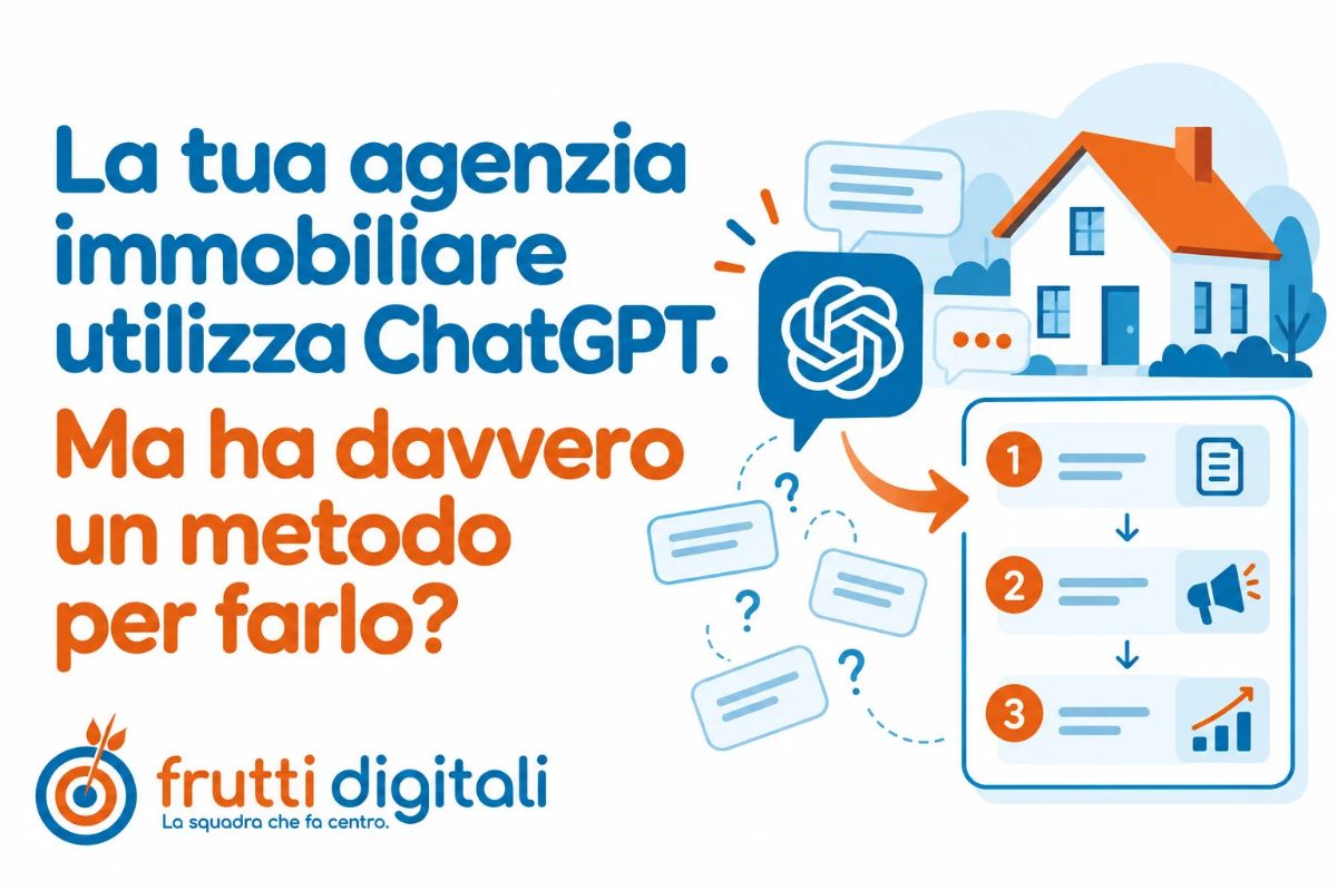 ChatGPT in agenzia immobiliare: dall’utilizzo al metodo Illustrazione di una casa, del simbolo di ChatGPT e di un processo in tre passaggi per organizzare il lavoro in agenzia immobiliare.
